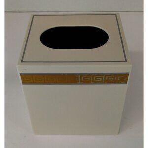 Springs Tissue Box Cover Greek Border Pattern 5 3/8" x 4 7/8" x 5 5/8" Pre-Owned